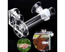 Doorzichtige garnalenbuisje voor aquariumvoeding - transparant glas garnalenvoeder - kristalgarnalen en tropische vissen .