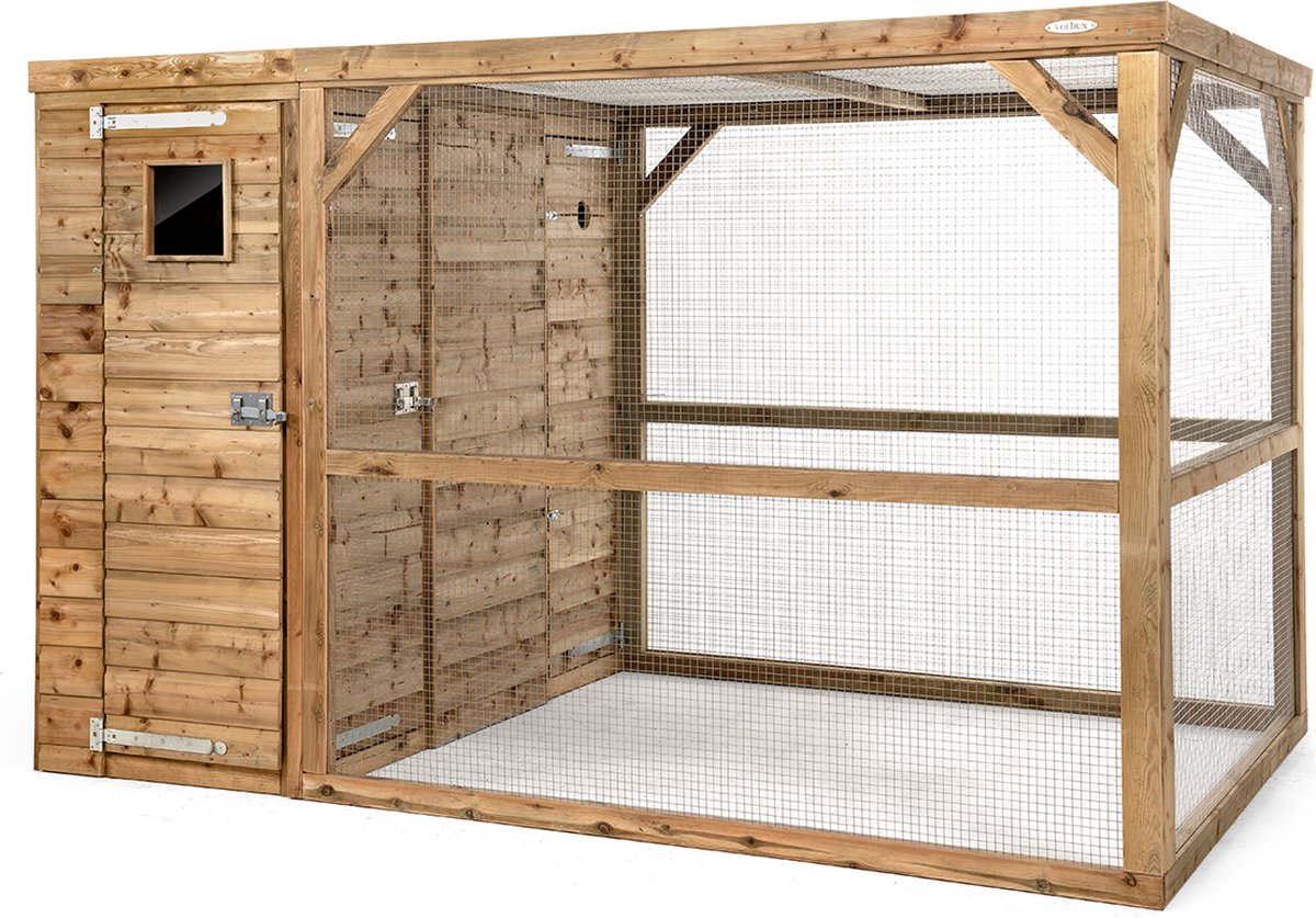 Wood Selections Volière Timo - Vogelkooi - vogelhuis voor buiten - papegaaienkooi - dierenverblijf - Vogelren - vogelverblijf