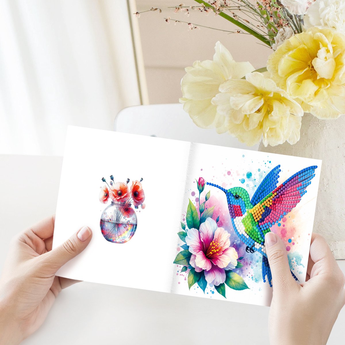 Adorzy Diamond Painting Kaarten – 12 Wenskaarten met envelop - Diamond Painting Volwassenen – Diamond Painting Volledig Pakket — afbeelding 5
