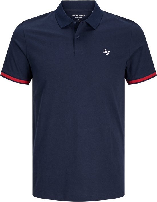 JACK&JONES JJEJERSEY LOGO POLO SS SN Heren Poloshirt - Sky Captain Play