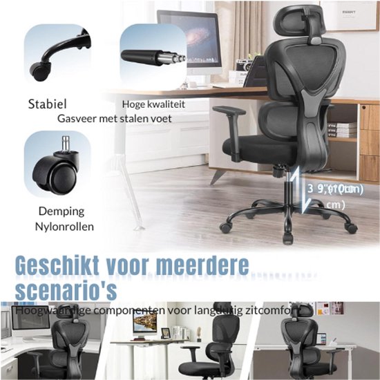 SONGMICS Gaming Chair, bureaustoel met voetsteun, bureaustoel