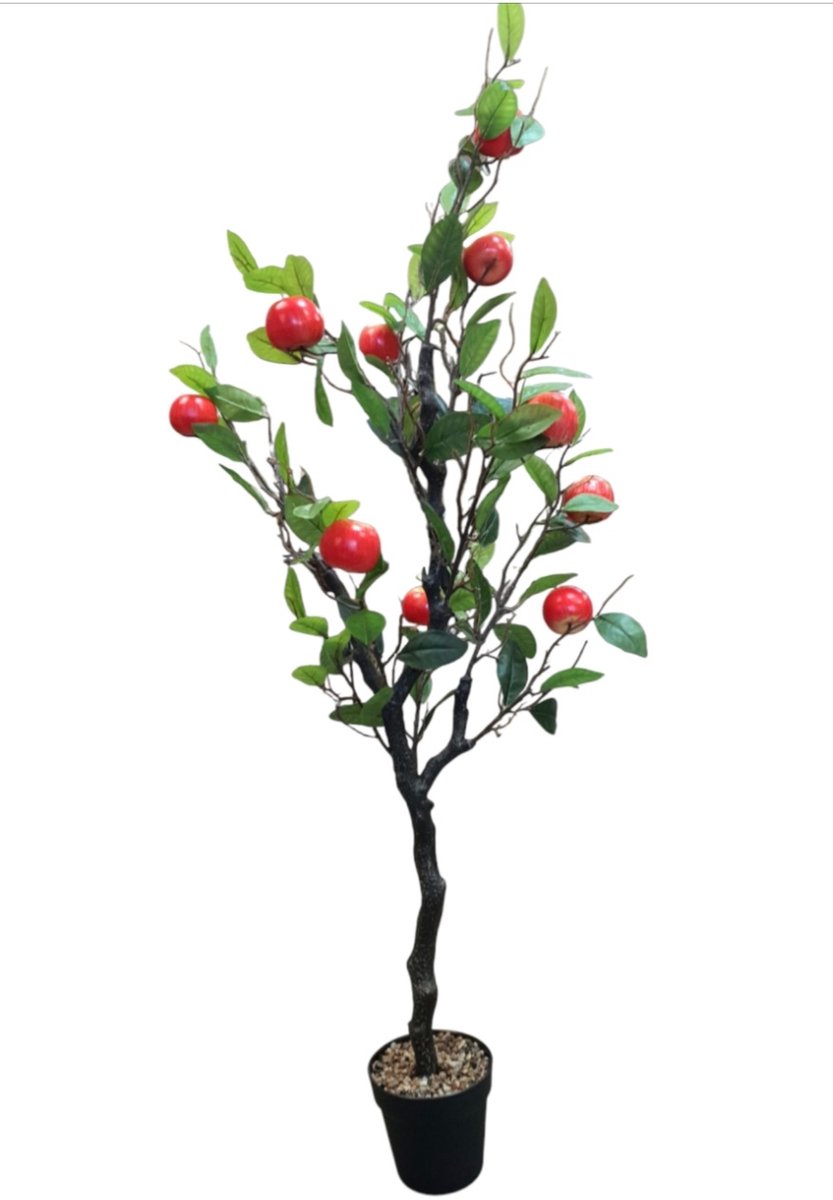 Mica Decorations kunstplant appelboom H120xD50cm Groen rood