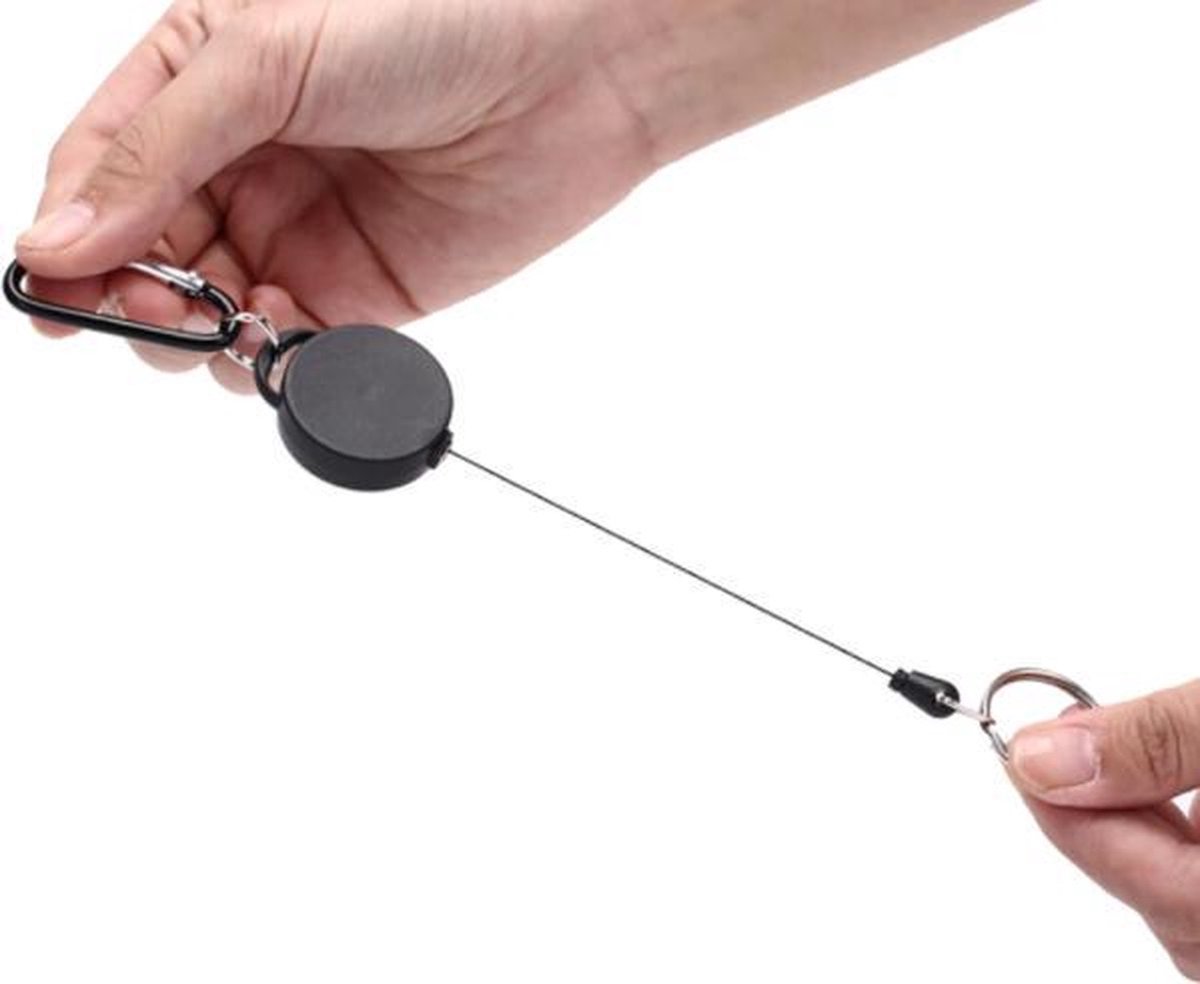 *** Uittrekbare Sleutelhanger met Clip: Sleutels en Pasjes Veilig Opbergen - Riemsleutelhanger met Koord - Ideaal voor aan Broek met clip en terugslag - Bevestigd aan je broek van Heble® ***