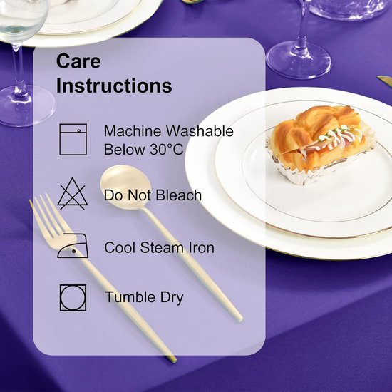 Nappe Famanu Violet , antitache, lavable, imperméable, pour salle à manger, jardin, fête, mariage ou maison, 140 x 240 cm