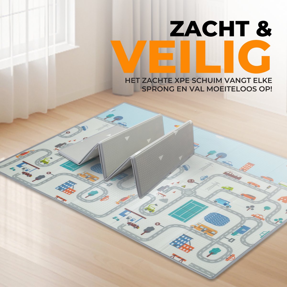 ComfyKidz Speelmat 200x150cm - XPE Schuim, Waterdicht, Dubbelzijdig thumbnail 4