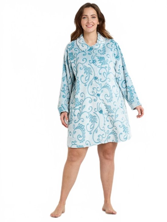 Peignoir polaire, court, avec boutons