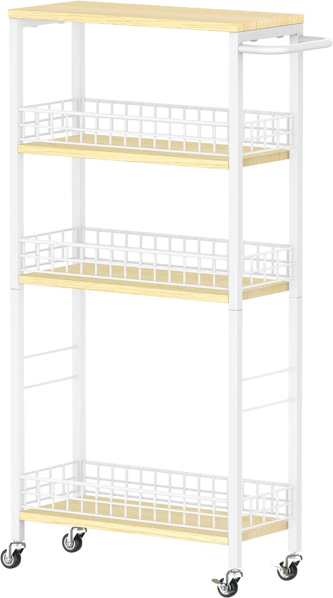 My Ninki ® Stijlvolle en Ruimtebesparende Trolley met Vier Lagen voor Efficiënte Opslag in Kleine Ruimtes
