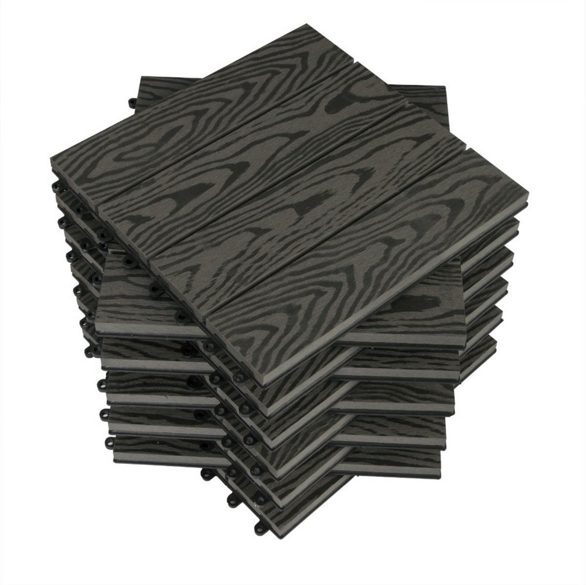 Patio tuintegels - kliksysteem - eenvoudig te plaatsen - robuust & duurzaam - onderhoudsvriendelijk - grijs - 30x30x2 cm
