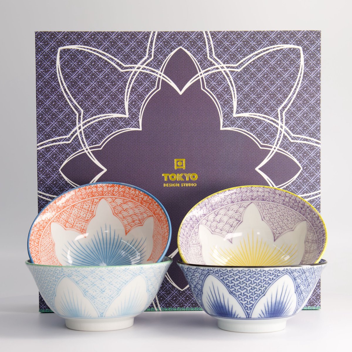 Tokyo Design Studio - Lilly Flower - Ramen Kommenset - 4-delig - 550ml - 14.8x6.8cm