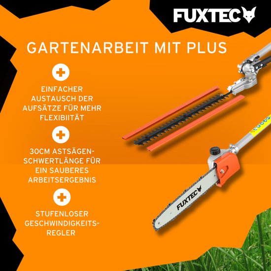 FUXTEC Multitool Benzine 4 in1 - Multigereedschap - Bosmaaier - Kettingzaag - Heggenschaar - FX-MT152 van FUXTEC — afbeelding 3