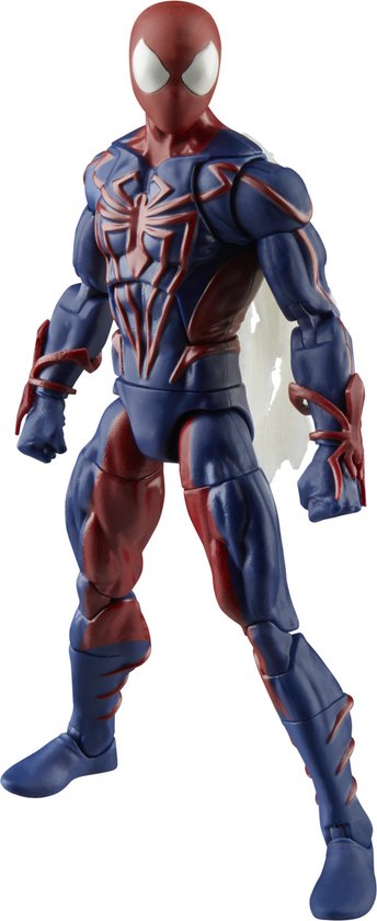 Actiefiguur van Spider-Man Unlimited in rood en blauw, staand.