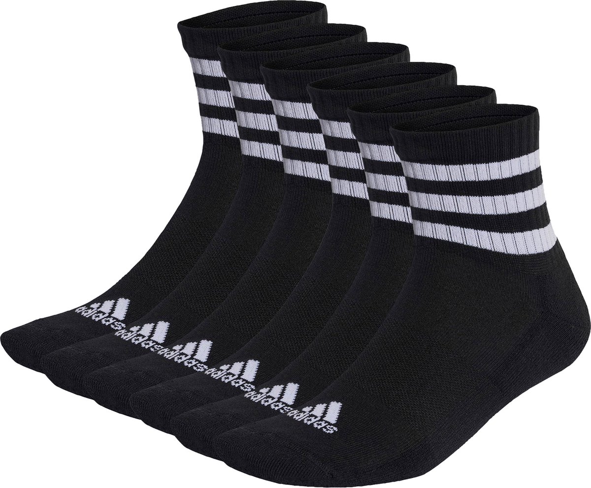 6 paar adidas C Sportswear MID 6p Mid Cut sokken unisex sportsokken Zwart