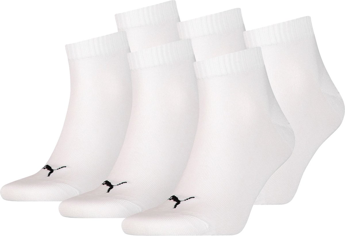 SOKKEN 6 paar Puma unisex kwartsokken sneakers 49 voor dames- en herensokken Wit
