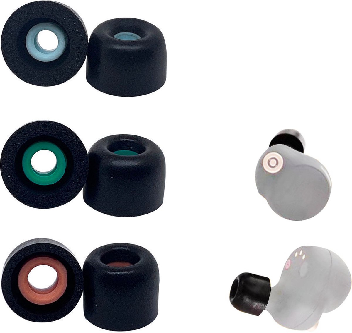 Somstyle Vervangende Oordopjes Geschikt Voor Sony WF-1000XM4 - Zacht Schuim - 6 Stuks ( S, M & L) - Zwart