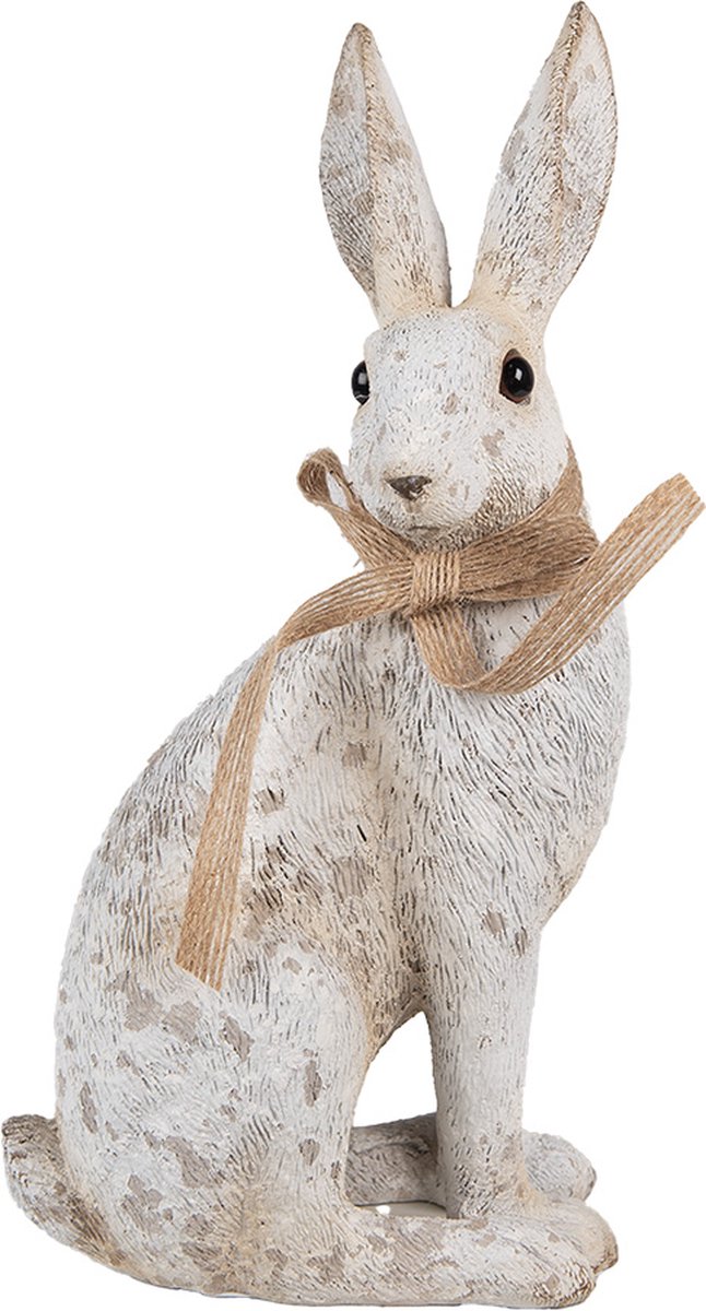 Decoratie Beeld Konijn 14x10x26 cm Grijs Kunststof