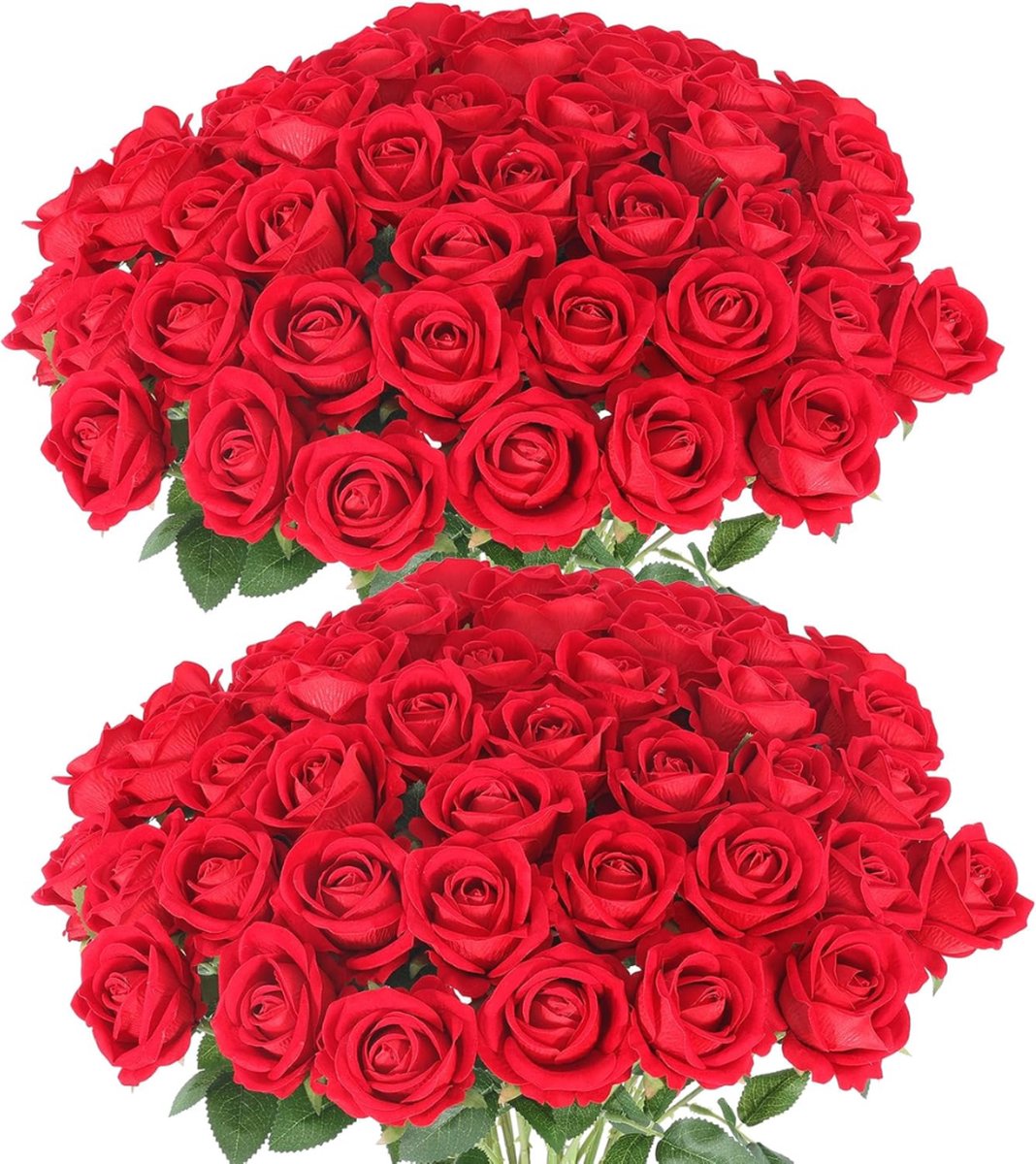 ROSIFY Kunstbloemen - Nepbloemen - Kunstrozen - Zijden Bloemen - Set van 50 Kunstrozen - 50cm - Rood