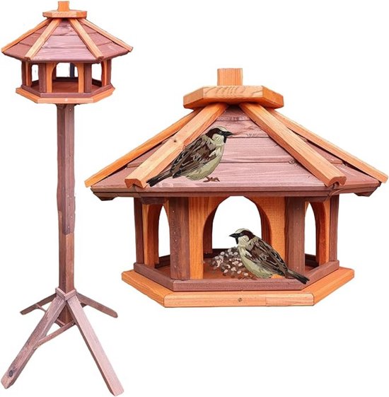 Hixa Egelhuis En Vogelhuisje Op Paal Voor Buiten Staand Hout