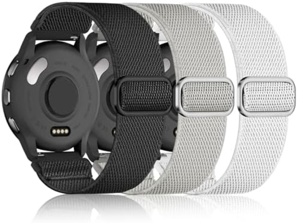 3 stuks armband compatibel met Garmin Venu 2S/Venu 3S/Vivoactive 4S/Vivomove 3S/Forerunner 255S/265S, elastische band voor Garmin Venu 2S, dames en heren