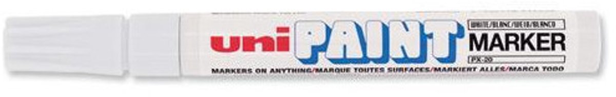 Permanente markeerstift Uni-Ball PX-20 Wit (12 Stuks)