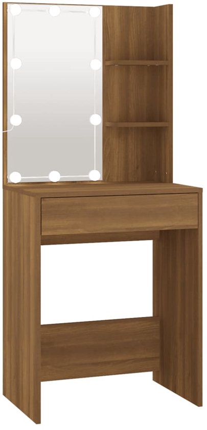 Kaptafel met LED-verlichting 96x40x142 cm sonoma eikenkleurig