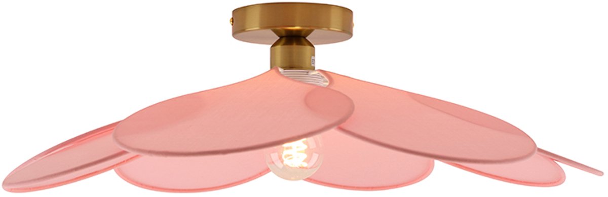 Olucia - NENA - Plafondlamp - Roze / Messing - Vorm: Overig