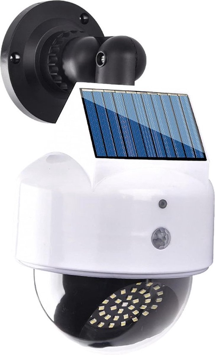 Bera Home - Solar Dummy Camera met Bewegingssensor - Nep Beveiligingscamera Buiten - Zonnepaneel Gevoed - 3 Verlichtingsmodi - IP66 Waterdicht - Ideaal voor Huis, Tuin, Veranda, Garage & Oprit - 1 Stuk – foto 2