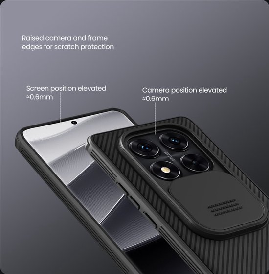 Nillkin Case - Convient pour Xiaomi Redmi Note 14 Pro 5G / Poco X7 Case - Nillkin CamShield Pro Back Cover - Zwart