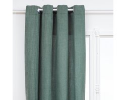 Atmosphera Clem Gordijn 140x260cm - Gordijnen kant en klaar met haakjes ringen - Lindegroen