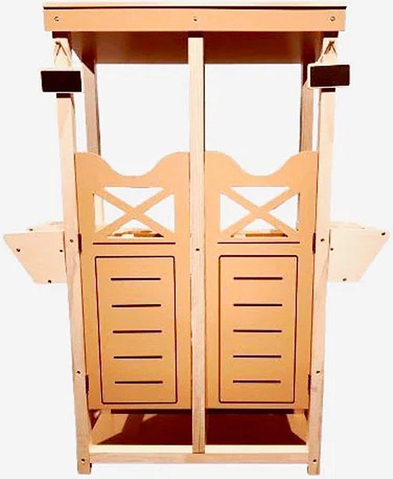 ByToiZZ Houten Stal voor Stokpaardjes 104x84x27 CM - Paardenstal - Stokpaardje Speelgoed - Hobby Horse - Stokpaard Spullen van Merkloos — afbeelding 2
