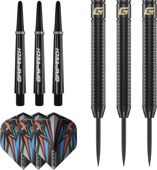 GOAT - Athlete Zwarte Messing Steeldarts 13 Gram, Incl. 3 Barrels, 3 Flights & 3 Shafts van GOAT — afbeelding 5
