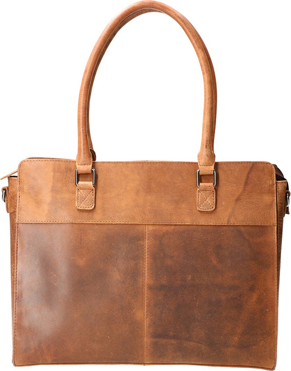 Leather Design Handtas/Schoudertas Hunter 15.6'' Bruin