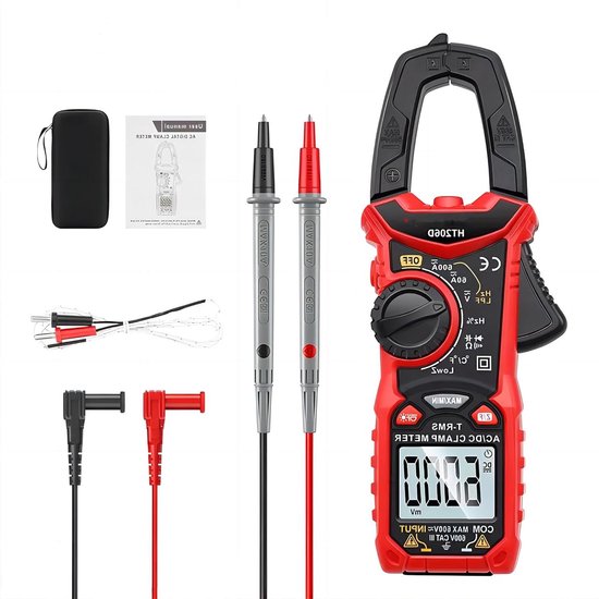 Neoteck Multimeter, automatisch, digitaal, 4000 COMS/TTL, logica-test, mini- multimeter, digitaal, spanningstester, AC/DC, stroom, capaciteit, frequentie, temperatuur, weerstand, continuïteit, diode