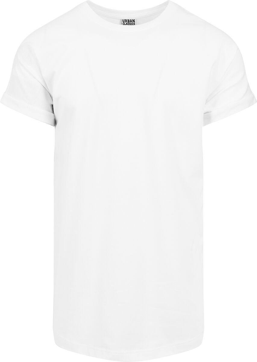 Urban Classics Long Shaped Turnup Tee Heren T-shirt – XXL Wit