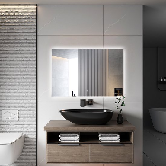 Wiesbaden Soul Spiegel Rechthoek Met LED, Dimbaar En Spiegelverwarming 100 X 80 Cm