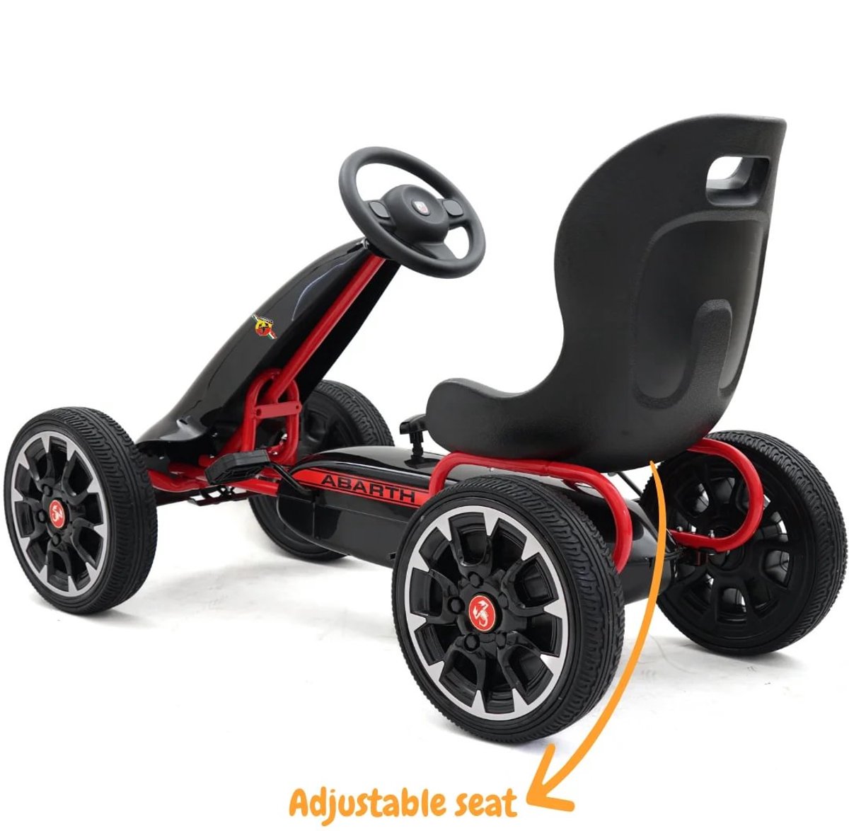 Abarth Skelter 3 tot 7 jaar – Officieel Gelicentieerde Go Kart met Skiddingmodus & EVA-Wielen – Kindervoertuig met Verstelbaar Zadel & Handrem – Zwart — afbeelding 2