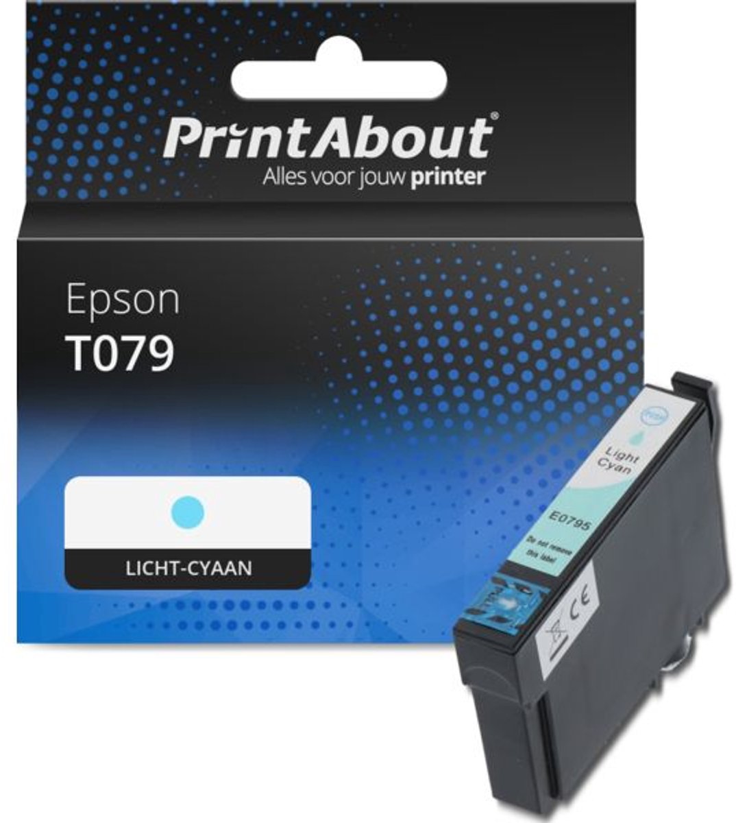 PrintAbout Huismerk Epson T0795 (C13T07954010) Inktcartridge Licht-cyaan