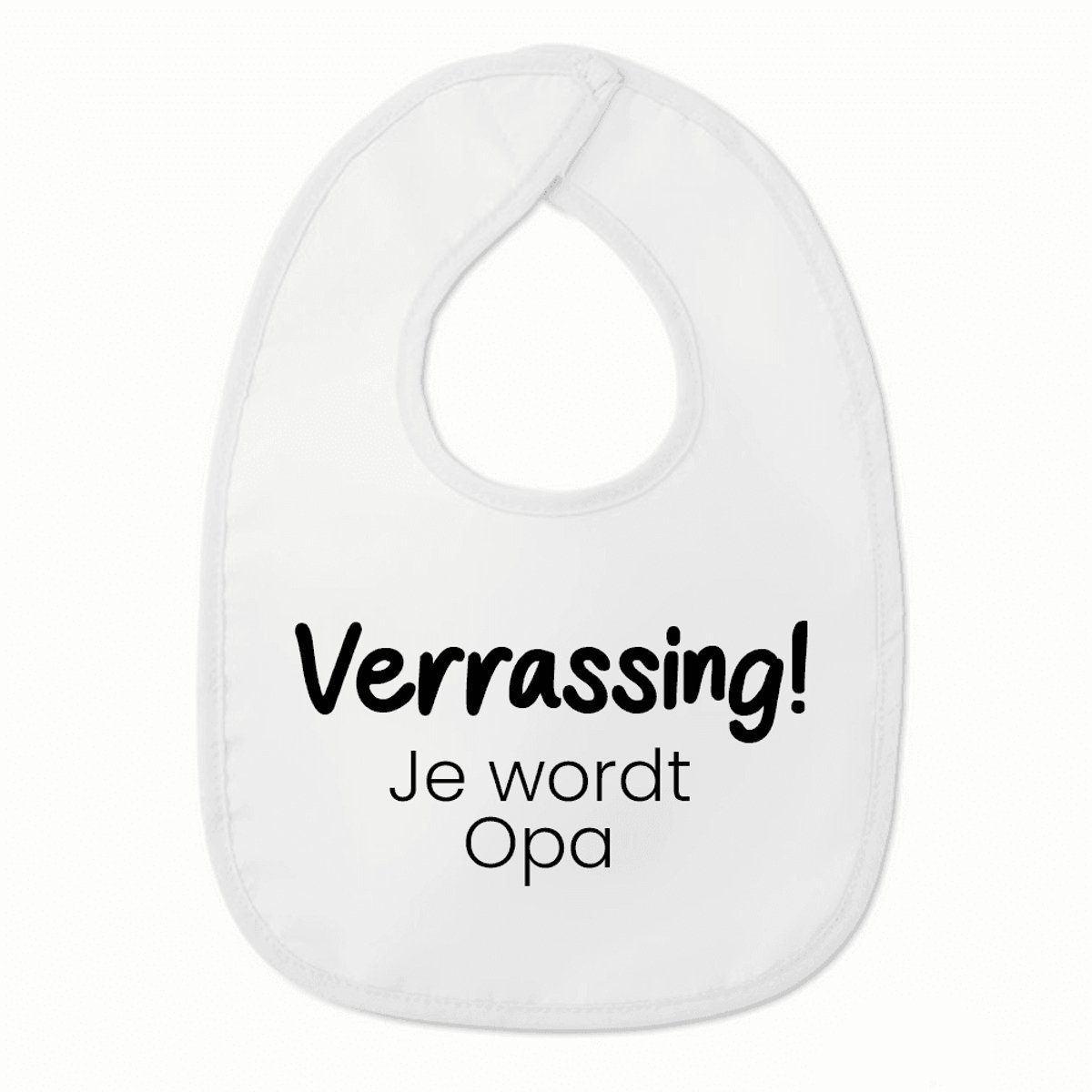 Goedkoopste Slabbetje met tekst - Verrassing, je wordt opa - Zwangerschaps aankondiging - Wit/zwart | 100 katoen - Incl. hoogwaardige Klittenband sluiting - Kraamcadeau - Babyshower - Slabber | Incl. 2 jaar garantie