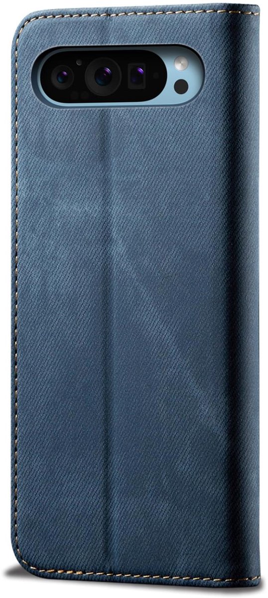 Mobigear Telefoonhoesje geschikt voor Google Pixel 9 Hoesje | Mobigear Ranch Bookcase Portemonnee | Pasjeshouder voor 3 Pasjes | Telefoonhoesje voor Pinpas / OV Kaart / Rijbewijs - Blauw