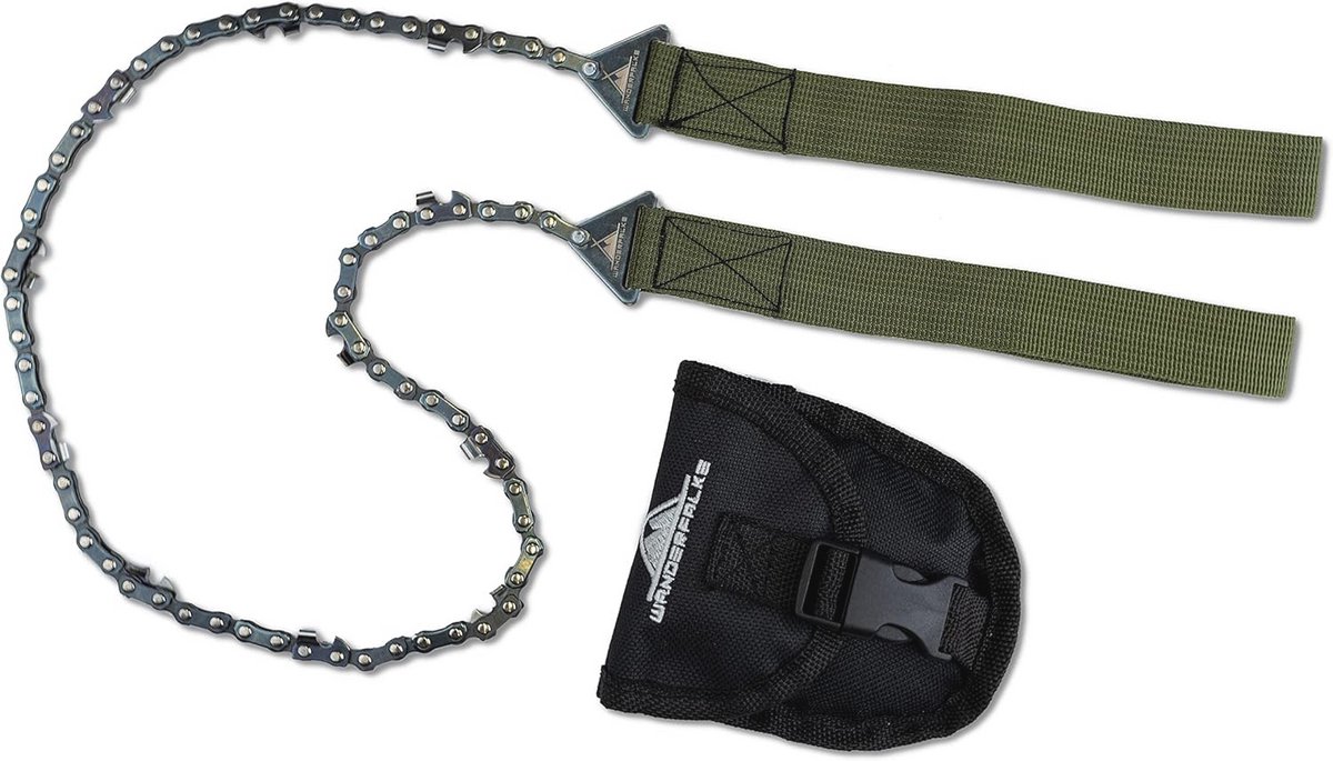 Survival handkettingzaag van koolstofstaal met heuptas voor outdoor en camping