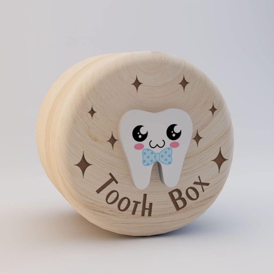 Tandendoosje-tandendoosje jongens-Kraamcadeau-Baby cadeau-tandendoosje meisjes-Inclusief 1 kleine tang-tandendoosie hout-Sectie A van Merkloos — afbeelding 2