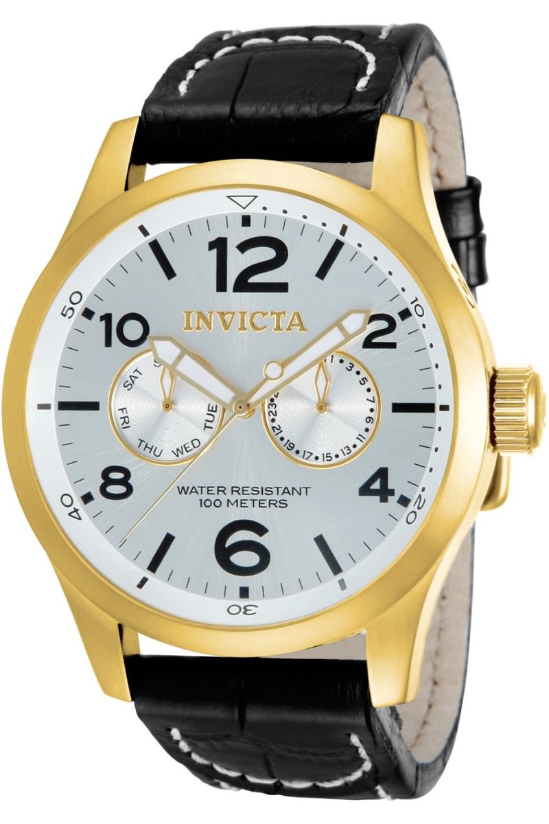 Invicta Specialty 12172 Heren Horloge - Waterdicht - Analoog - Quartz Uurwerk - Roestvrij Staal met zilveren Wijzerplaat - 48mm