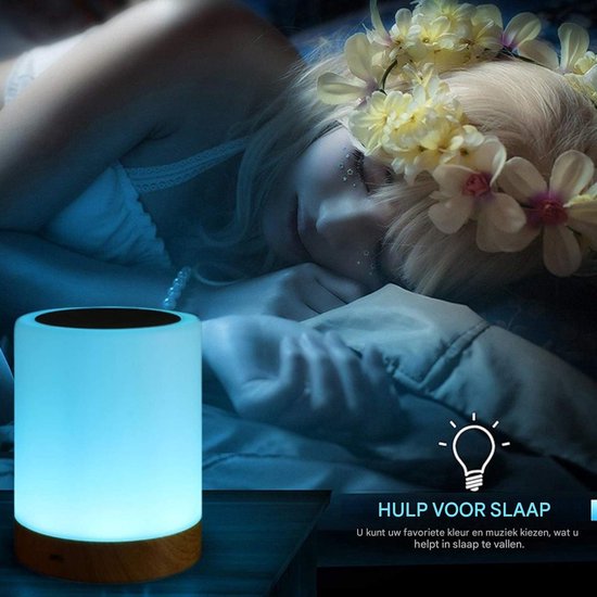 Bedlampje - LED-aanraaklamp - kleurveranderende RGB-lamp - sensor - USB-opladen - geschikt voor slaapkamer, woonkamer, kantoor van Merkloos — afbeelding 4