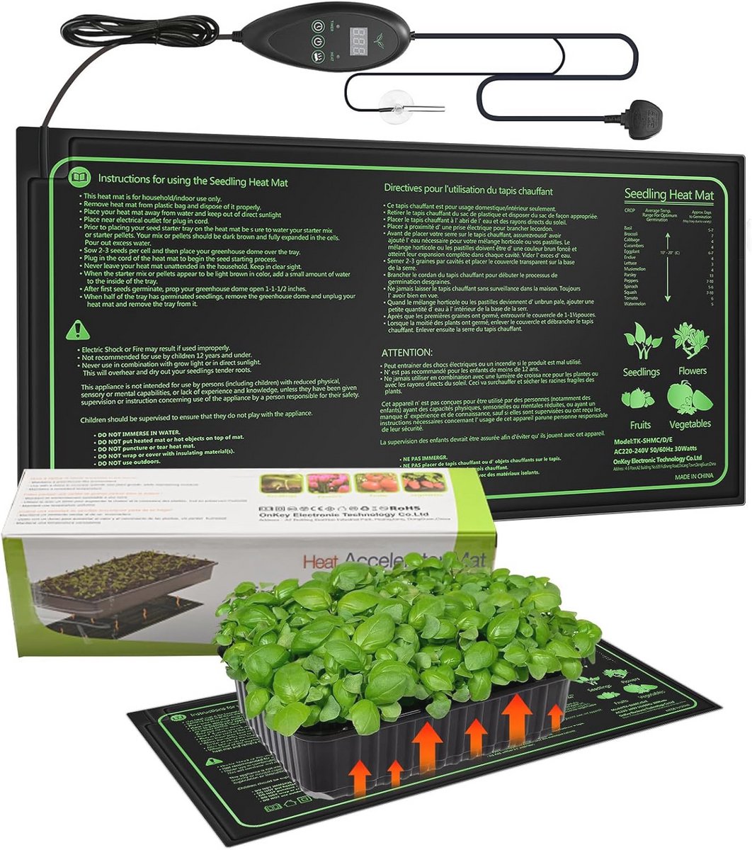 Warmtemat voor Planten met Digitale Thermostaat - Waterdichte Verwarmde Propagator voor Za