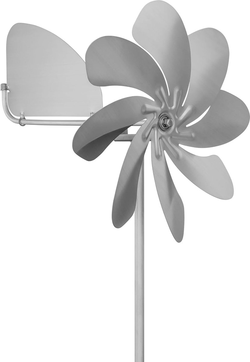 windmolen van roestvrij staal, diameter rotor 28 cm, met kogellagers, inclusief windvaan, 360 graden draaibaar
