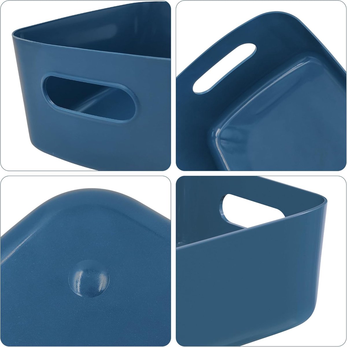 EURXLQ Opbergdoos,Kunststof Opbergmand met Handgrepen,Keukenkast,Opbergdoos,Kunststof Doos Organizer box voor Badkamer,Keuken (Wit, 25×18×10 cm/6 Pack EURXLQ Opbergdoos,Kunststof Opbergmand met Handgrepen,Keukenkast,Opbergdoos,Kunststof Doos Organizer box voor Badkamer,Keuken (Wit, 25×18×10 cm/6 Pack
