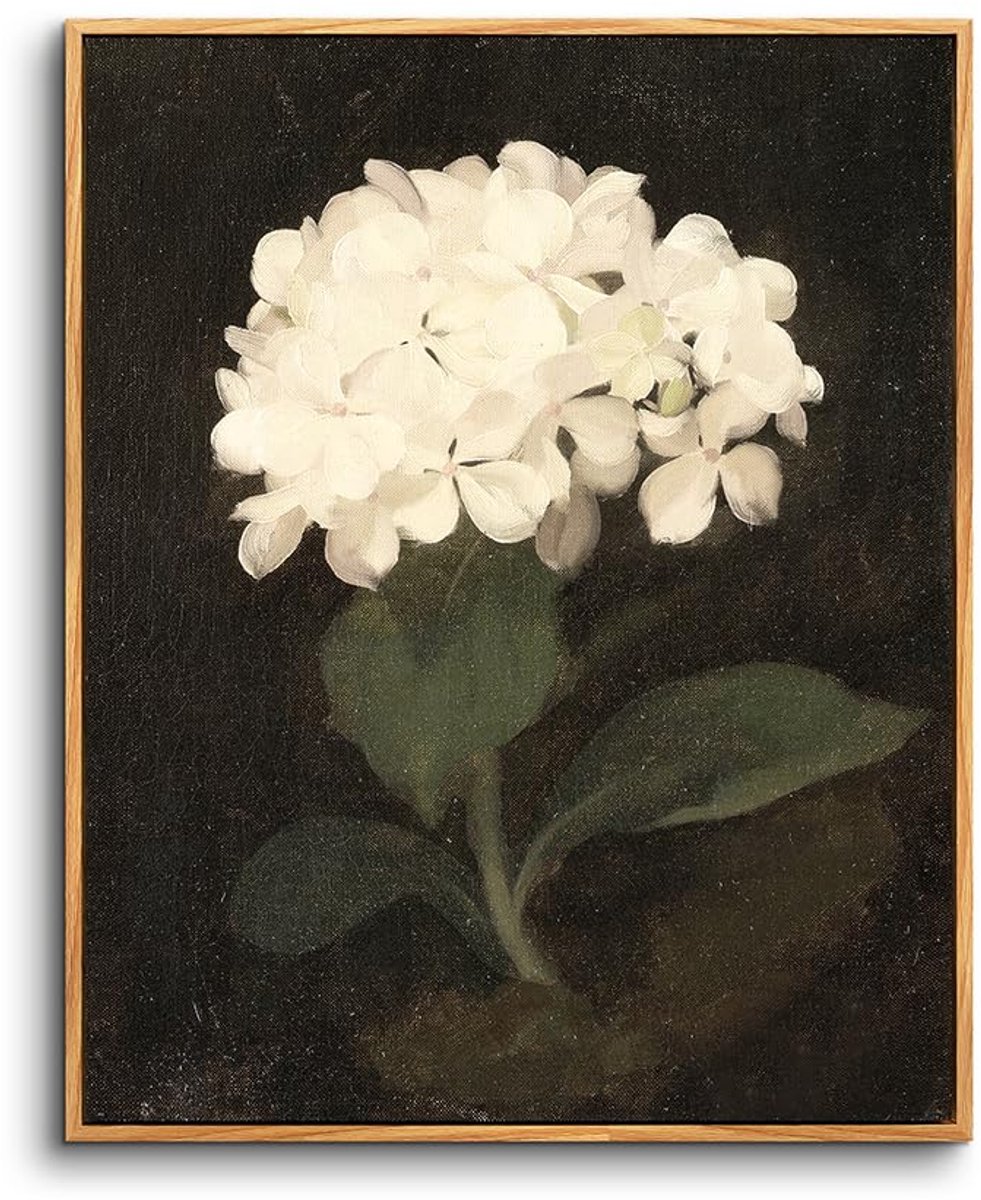 My Ninki ® Esthetische Kunst aan de Muur met Vintage Bloemen en Hout, 30 x 40 cm, voor Diverse Ruimtes natuur