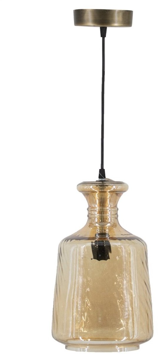 Hanglamp - Hanglamp Eetkamer - Hanglampen Woonkamer - Hanglamp Slaapkamer - Vintage - Glas - Goud