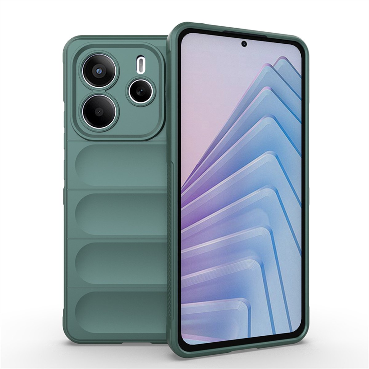 MobyDefend Hoesje - Geschikt voor Xiaomi Redmi Note 14 5G - TPU Gripcase - Groen