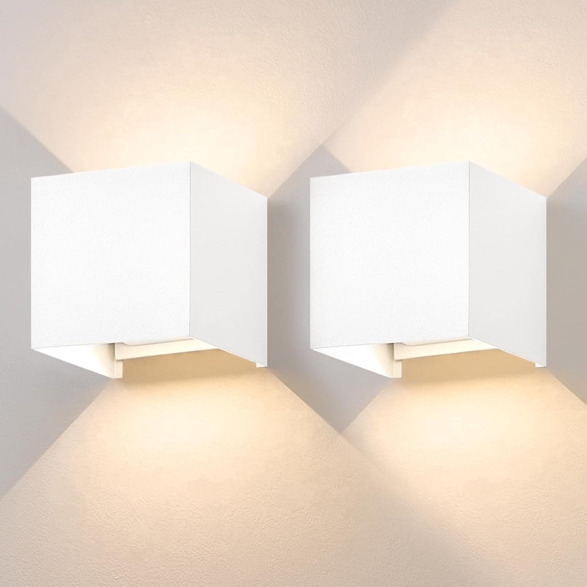 NETTLIFE Wandlamp LED - 2 stuks - 5W - wit - moderne - warm wit 3000K - IP65 waterdichte - voor binnen en buiten - voor trap | hal | gang