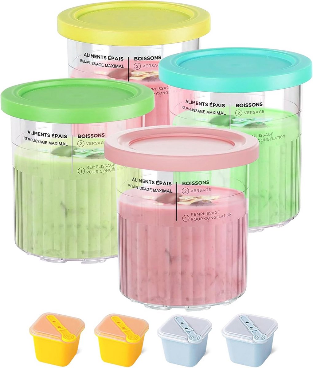 Hou doe je het? 4 Deluxe ijshouders voor ijsmachines - Perfect voor het maken van gelato, sorbet & milkshakes